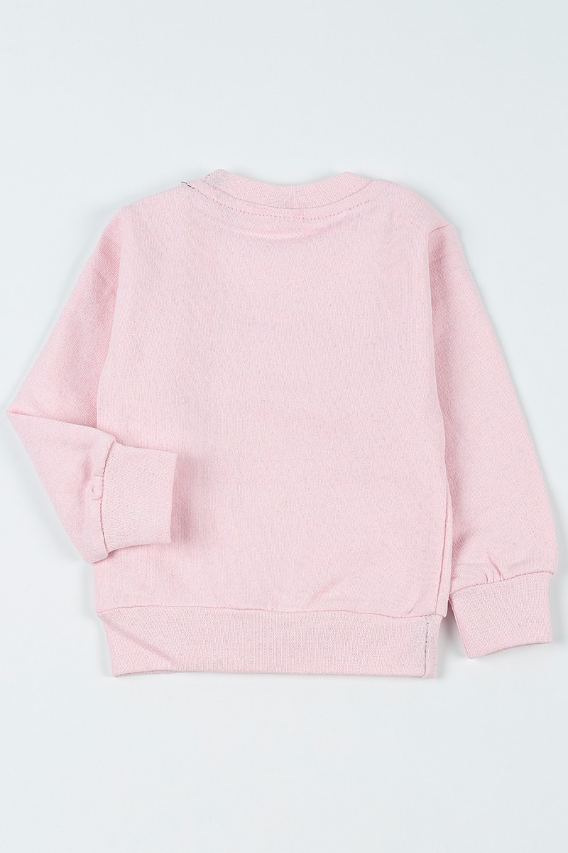 Pembe (3-7 Yaş) Love Baskılı Kız Çocuk Sweatshirt 92593