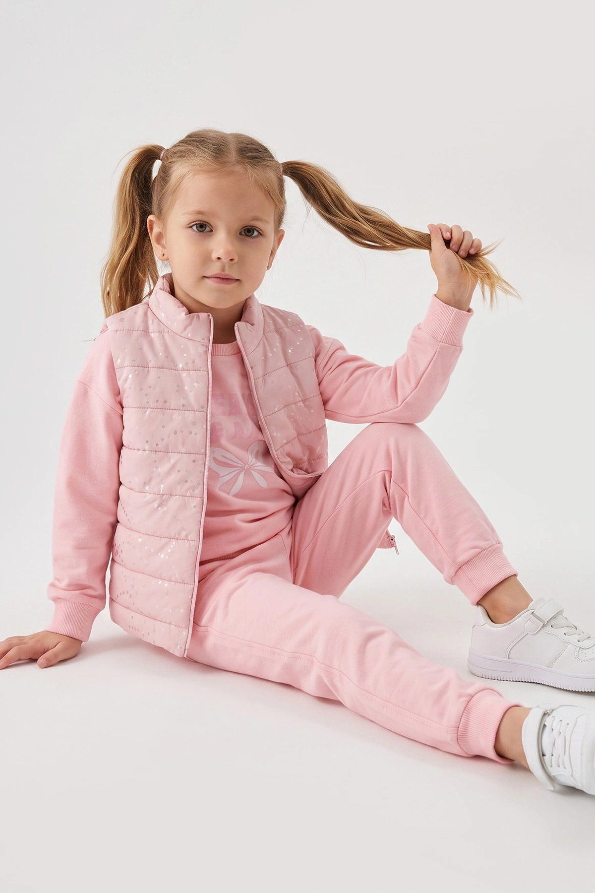 Pembe (3-8 Yaş) Şişme Yelekli  3'lü Kız Çocuk Takım 481522
