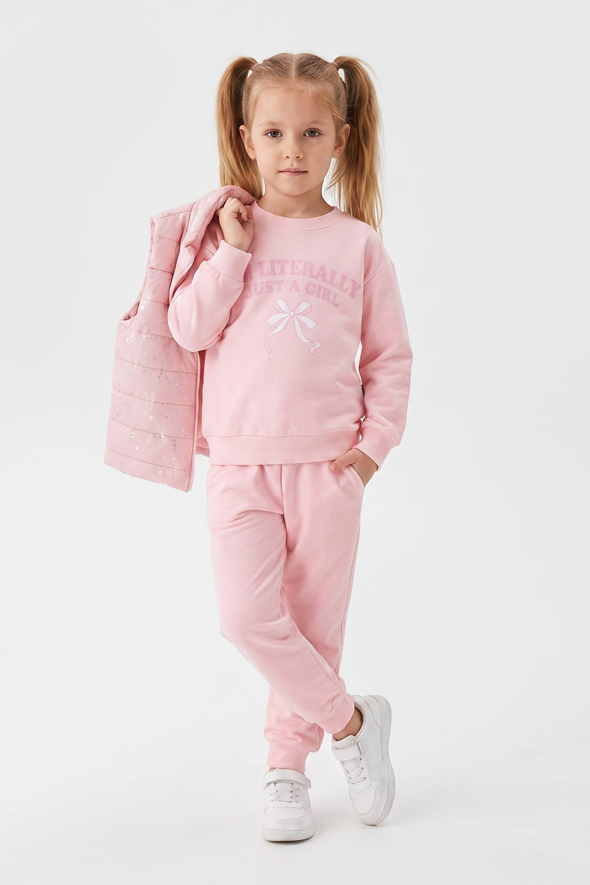 Pembe (3-8 Yaş) Şişme Yelekli  3'lü Kız Çocuk Takım 481522