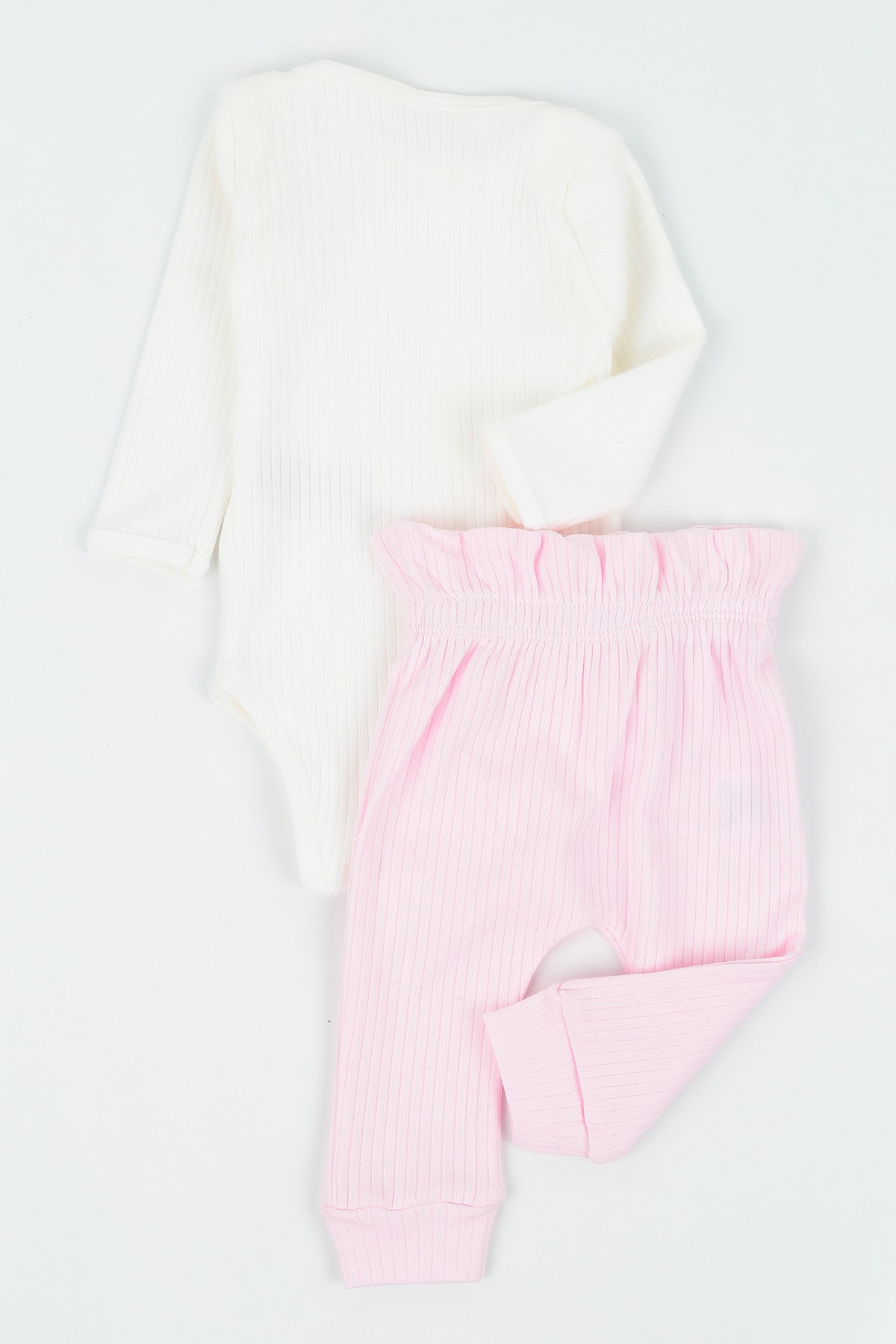 Pembe (3-9 Ay) Dantelli Fistolu Kız Çocuk Zıbın Takım 138759