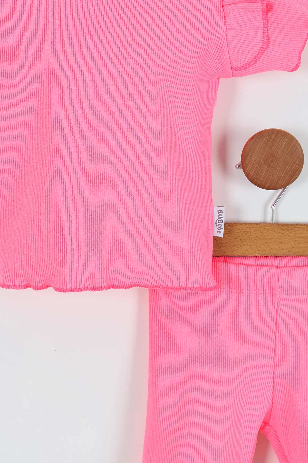 Pembe (3-9 Ay) Kol Fırfırlı Fitilli Kız Bebek Takım 264735