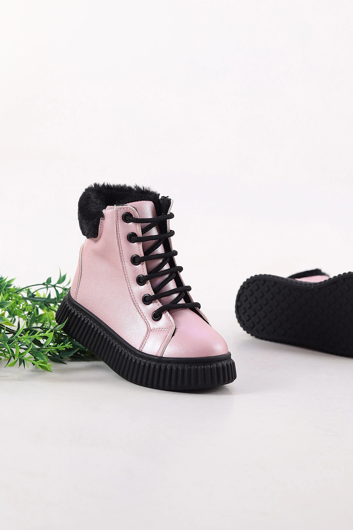 Pembe ( 31 - 35 ) İçi Kürklü Fermuarlı Bağcıklı Kız Çocuk Bot 409897