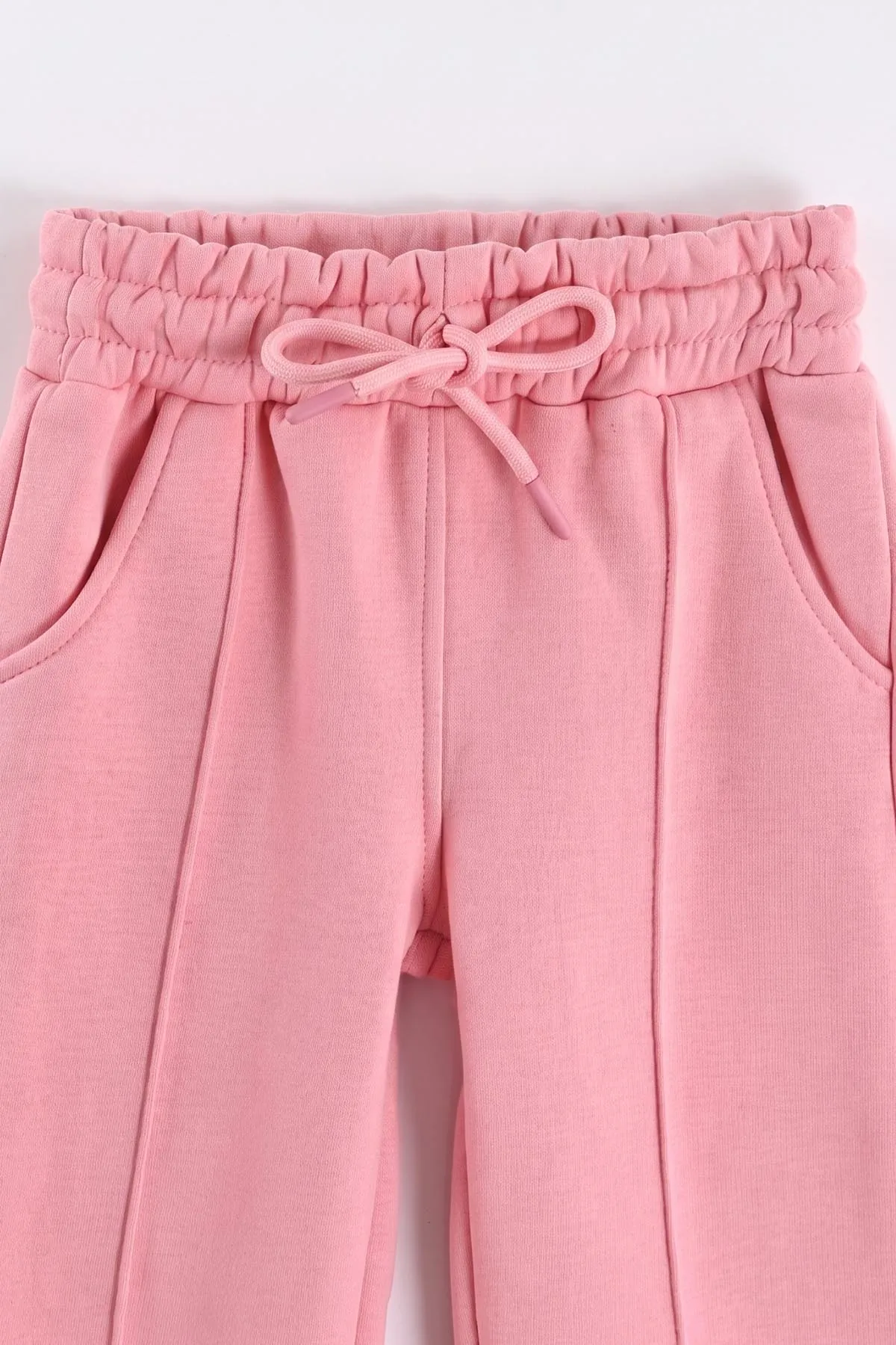 Pembe (4-11 Yaş) Yakası Çilek Nakışlı 3 İp Şardonlu Kız Çocuk Kışlık Takım 483217