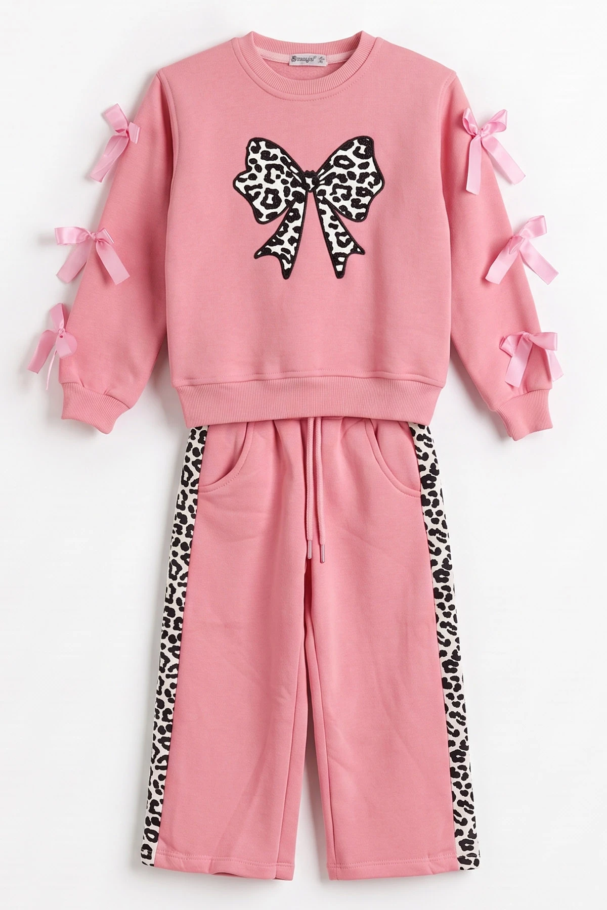 Pembe (4-11 Yaş)Fiyonk Nakışlı 3 İp Kız Çocuk Kışlık Takım 483890