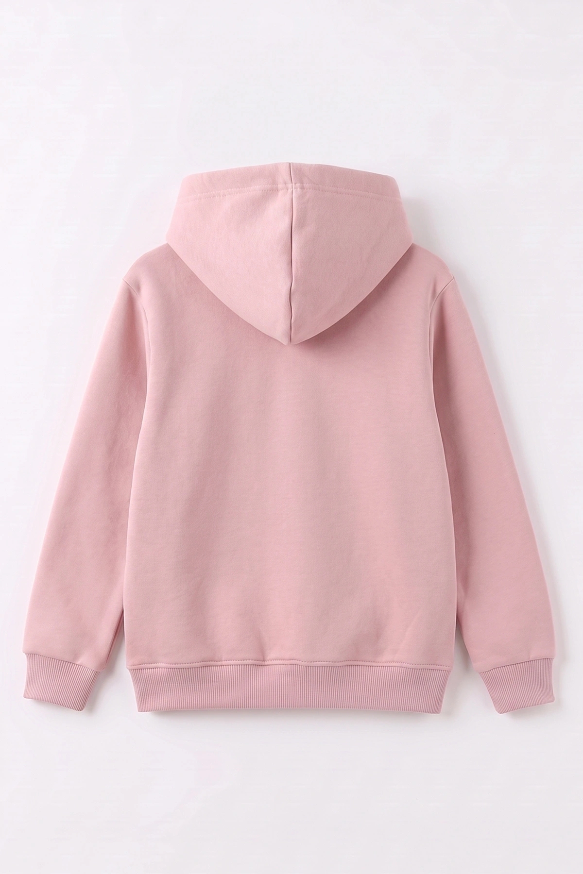 Pembe (4-12 Yaş) Love Nakışlı Kapüşonlu 3 İp Şardonlu Kız Çocuk Sweatshirt 495033