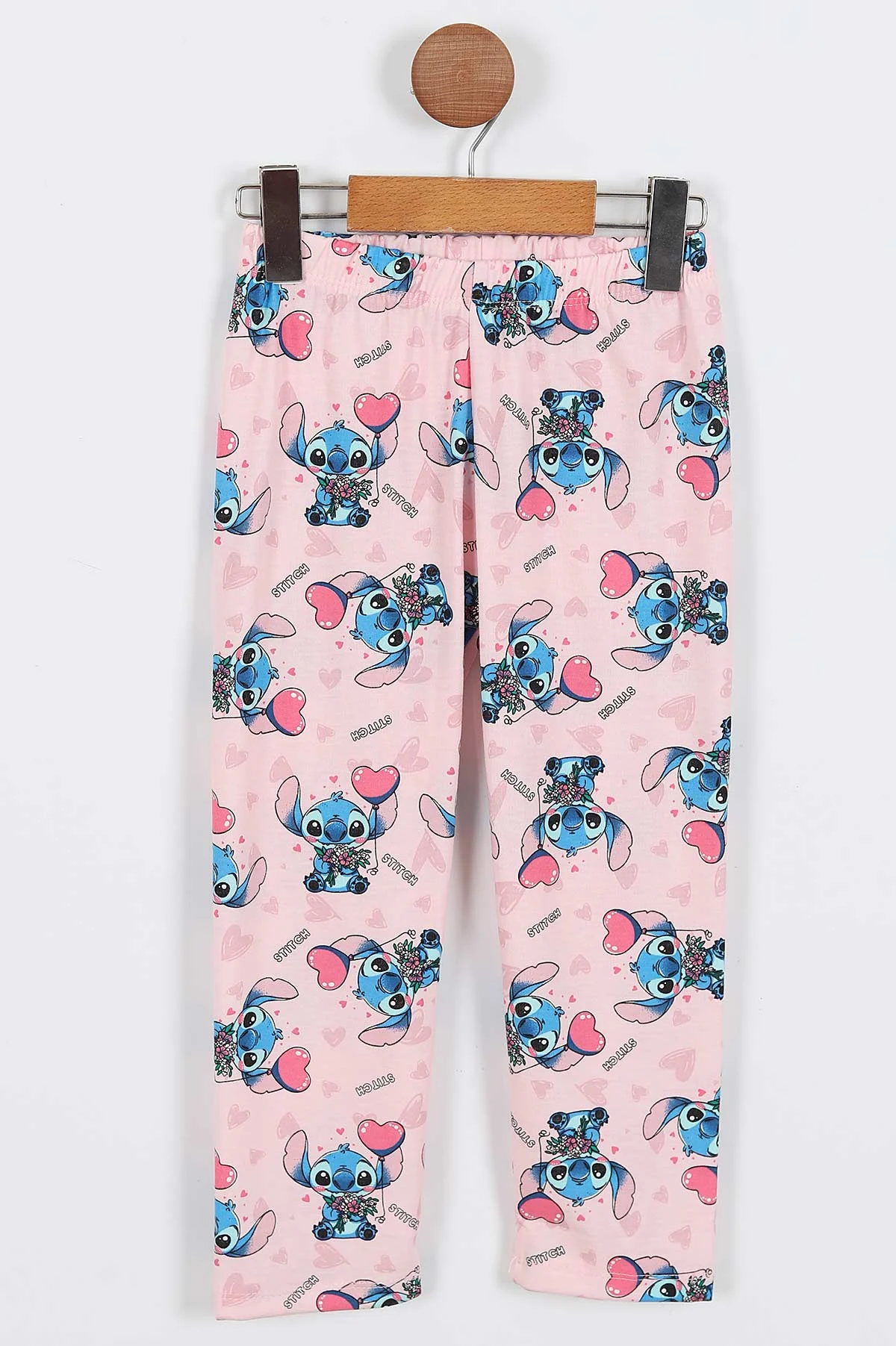 Pembe (4-12 Yaş) Uçan Kalp Baskılı Ön Düğmeli Göz Bandı Detaylı Kız Çocuk Pijama Takım 337936