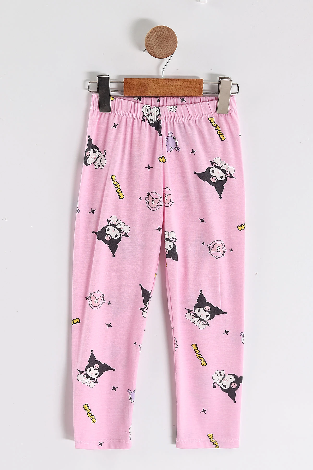 Pembe (4-12 Yaş)Karakter  Baskılı Kısa Kol Ön Düğmeli Göz Bandı Detaylı Kız Çocuk Pijama Takım 453245