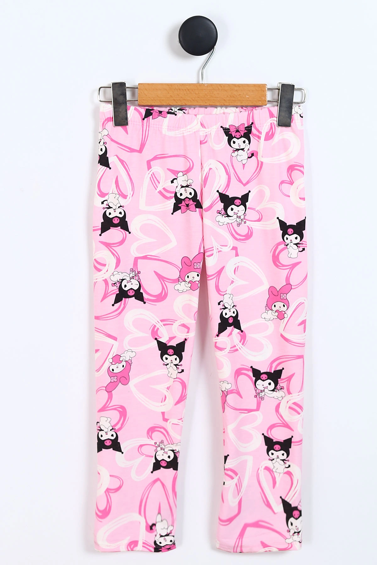 Pembe (4-12 Yaş)Karakter  Baskılı Ön Düğmeli Göz Bandı Detaylı Kız Çocuk Pijama Takım 337918