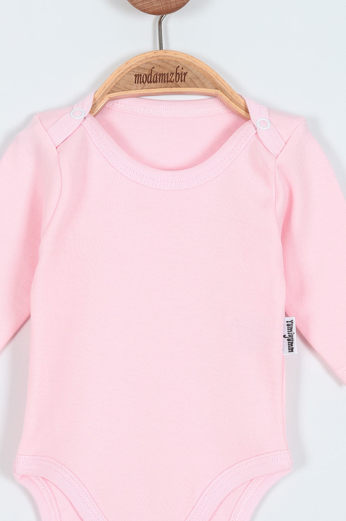 Pembe (4-6 Yaş) Düz Uzun Kol Kız Çocuk Badi 207417
