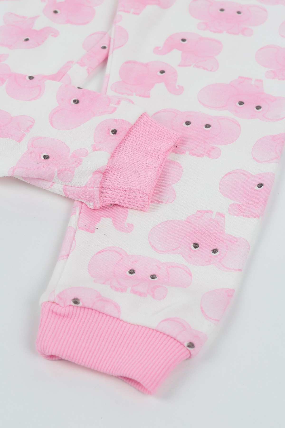 Pembe (4-6 Yaş) Fil Baskılı Kız Çocuk Pijama Takı 132846