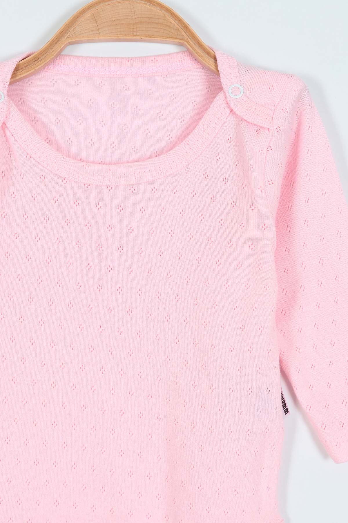 Pembe (4-6 Yaş) Jakarlı Uzun Kol Kız Çocuk Badi 207248