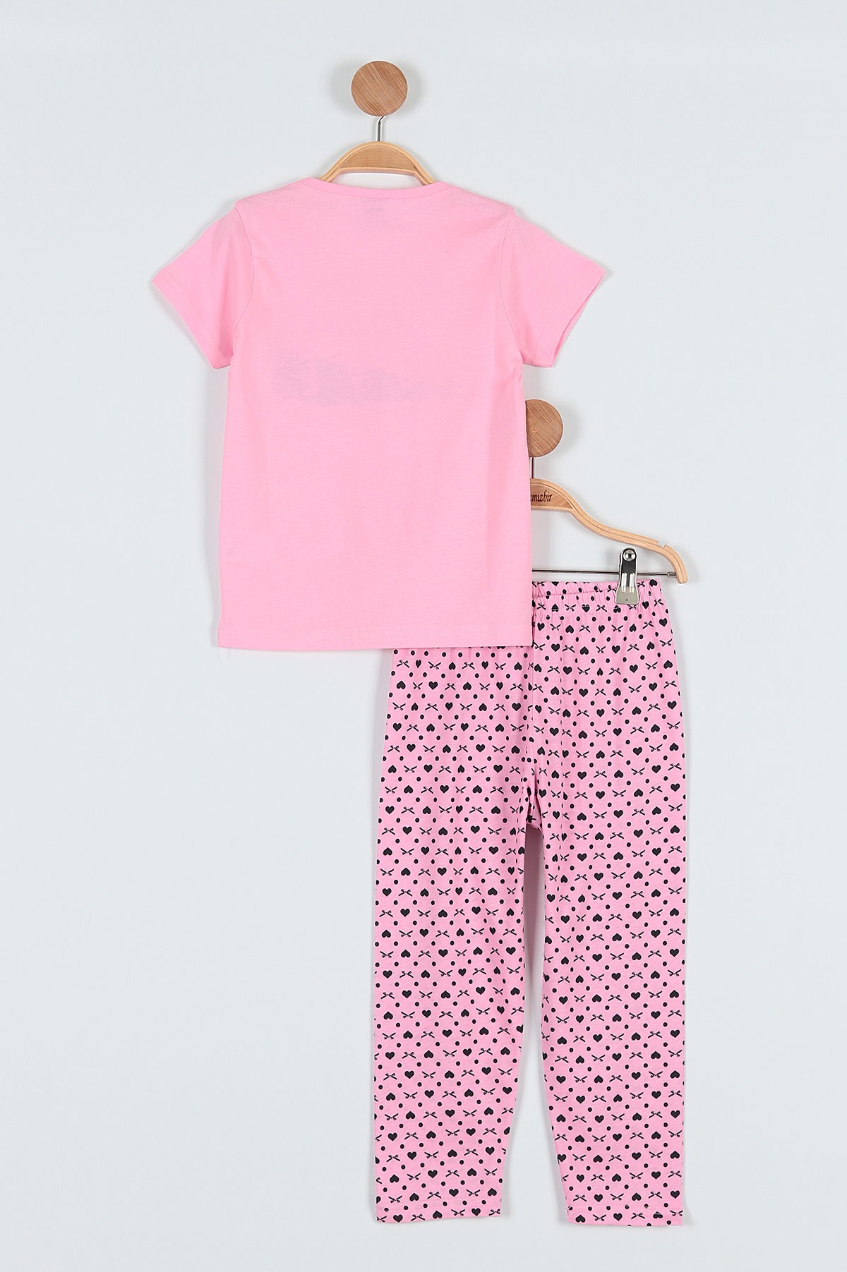 Pembe (4-6 Yaş) Love Baskılı Kız Çocuk Pijama takım 186837