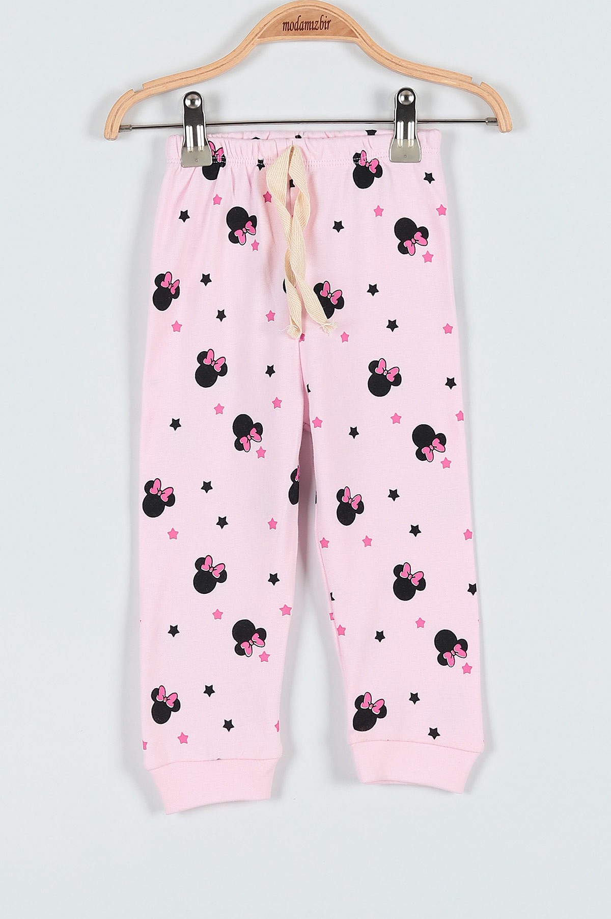 Pembe (4-6 Yaş) Uykucu Fare Baskılı Kız Çocuk Pijama Takım 181953