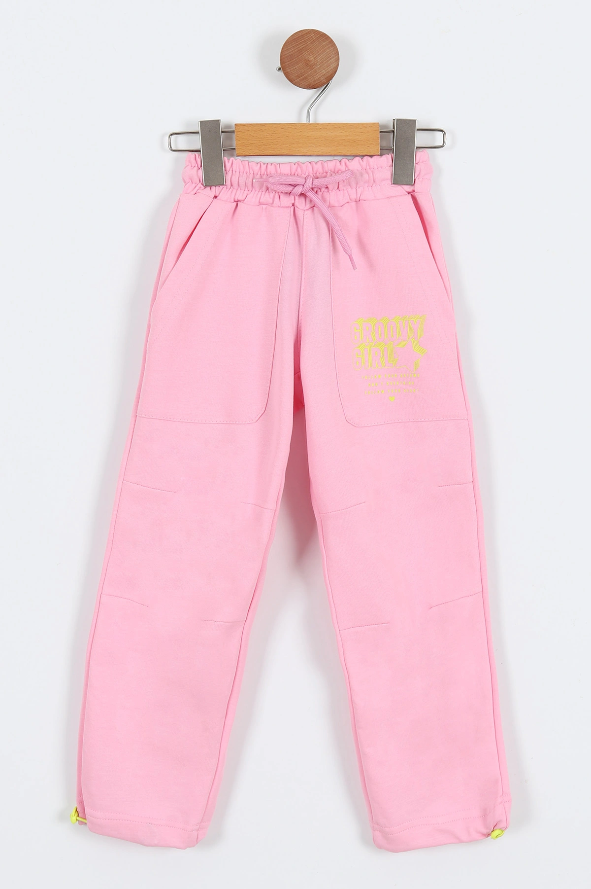 Pembe (4-8 Yaş)Paçası Ayarlanabilen Baskılı Kız Çocuk Alt 309016