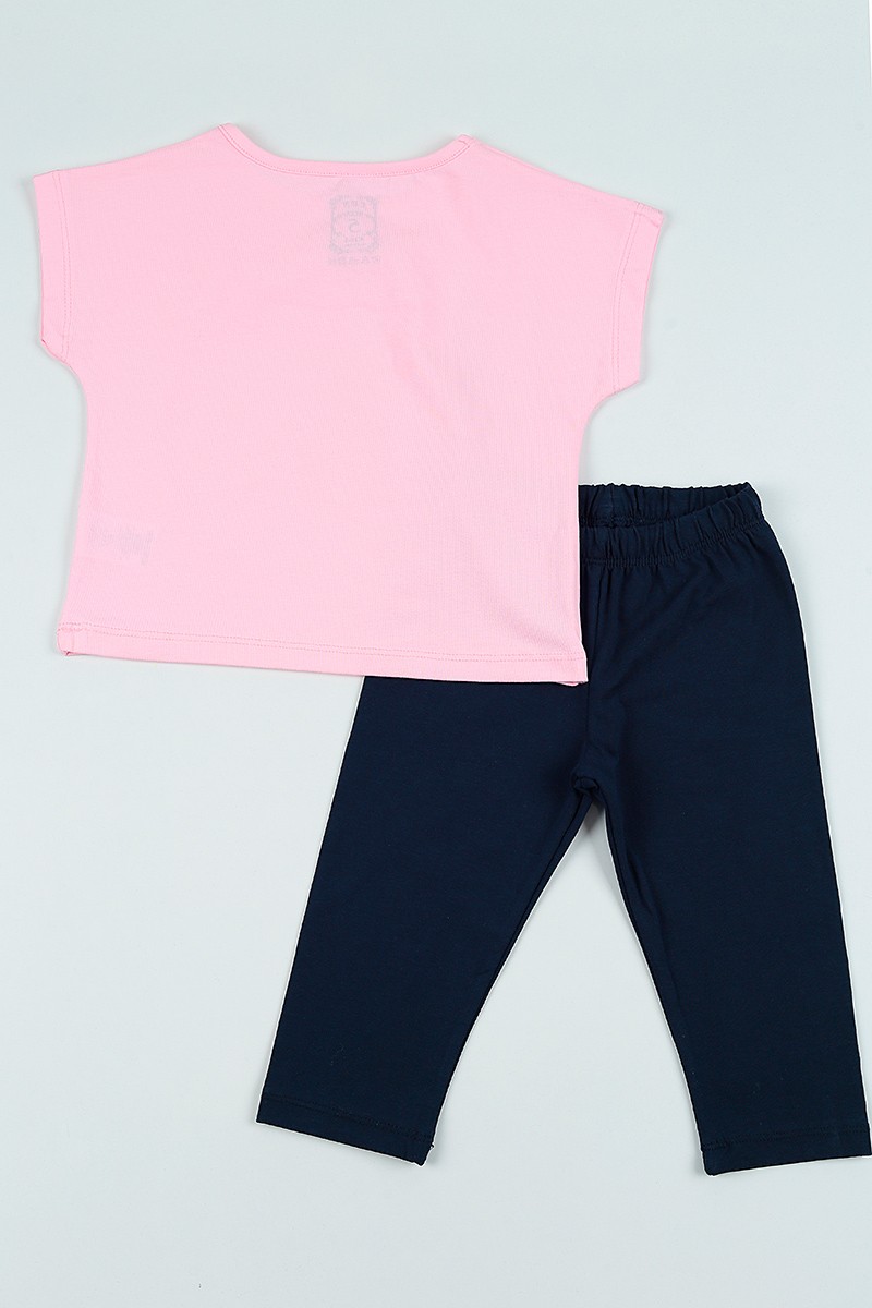 Pembe (4-8Yaş)Papatya Baskı Kız Çocuk İkili Takım 101915