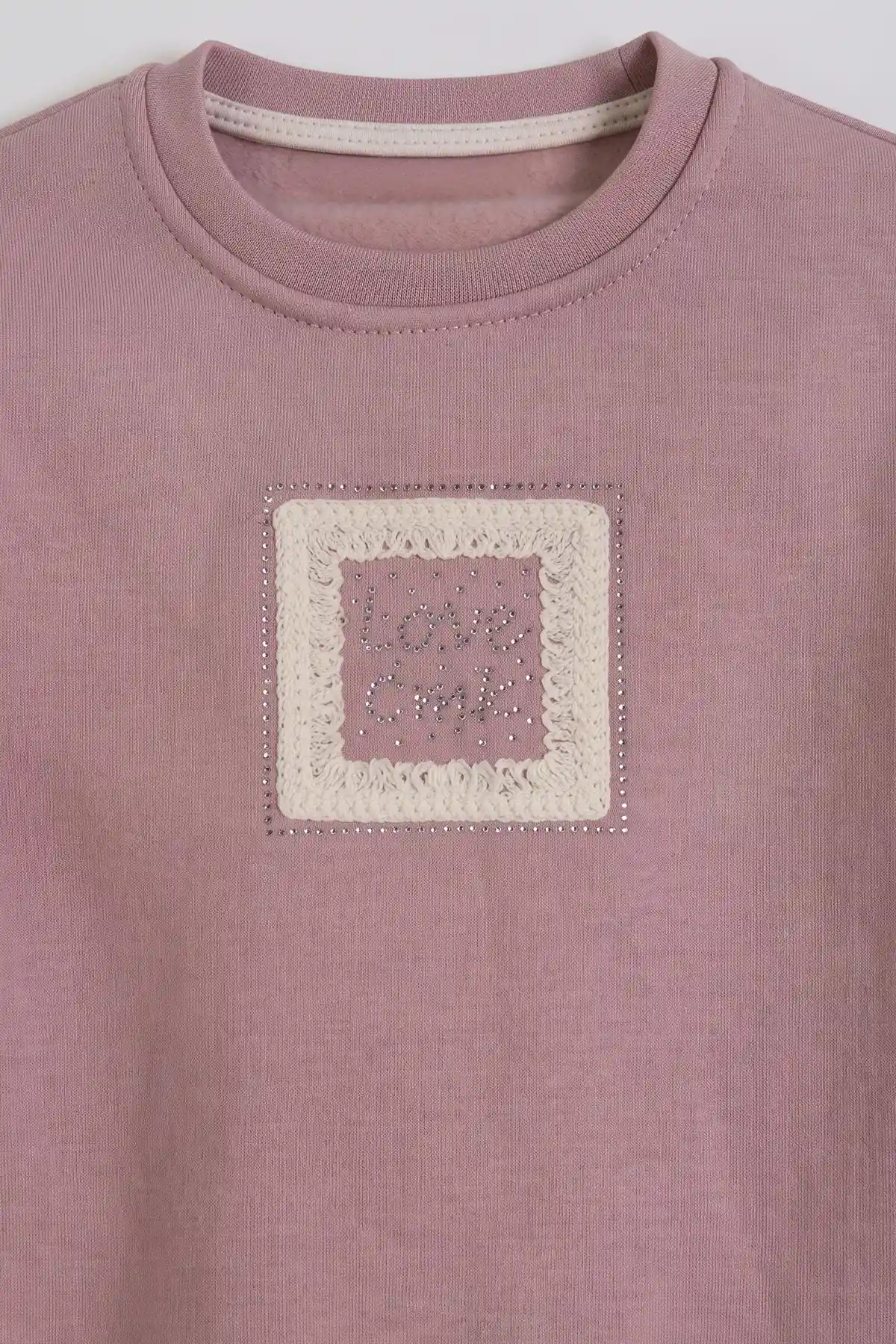 Pembe (5-12 Yaş)  Taşlı Love  Nakışlı  3 İp Şardonlu Kız Çocuk Kışlık Takım 482961