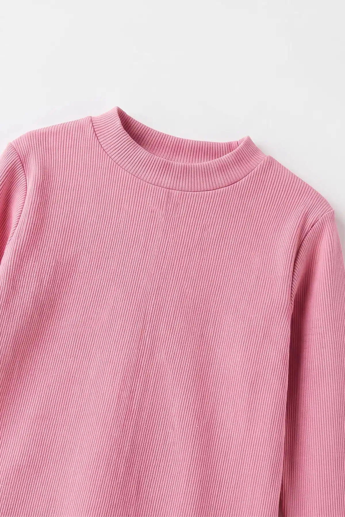 Pembe (5-12 Yaş) Yarım Balıkçı Yaka Kaşkorse  Çocuk Body Sweatshirt 495424