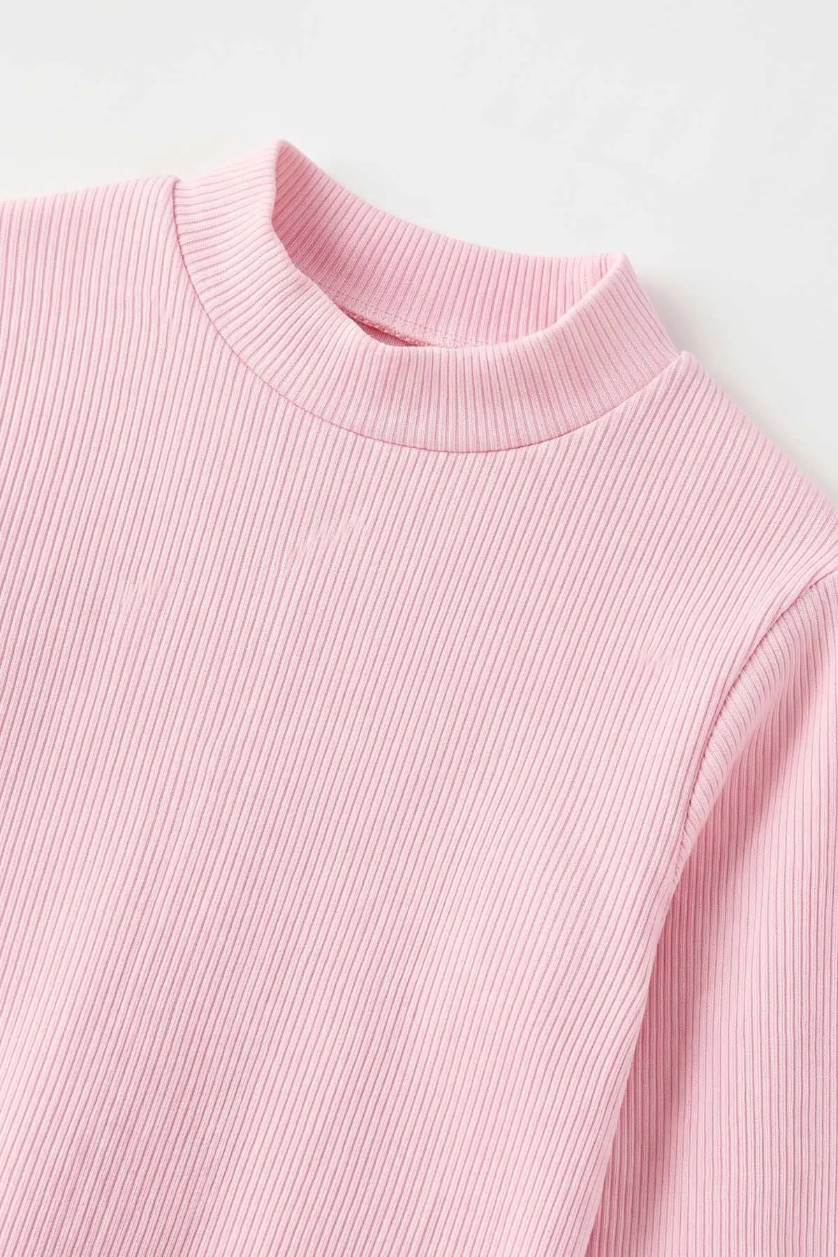 Pembe (5-12 Yaş) Yarım Balıkçı Yaka Kaşkorse Kız Çocuk Body Sweatshirt 493047