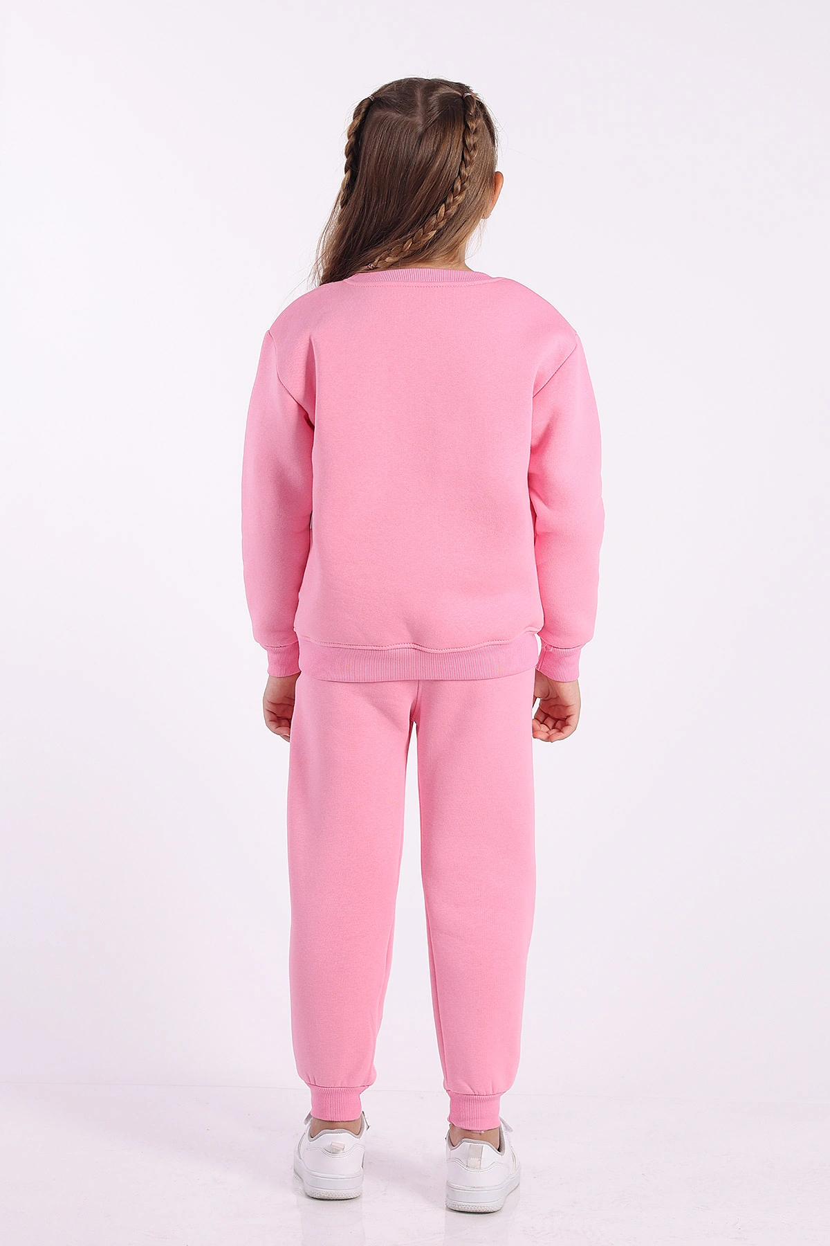 Pembe (5-12 Yaş)Ön Kabartma Baskılı Üç İp Şardonlu Kız Çocuk Kışlık Takım 325593