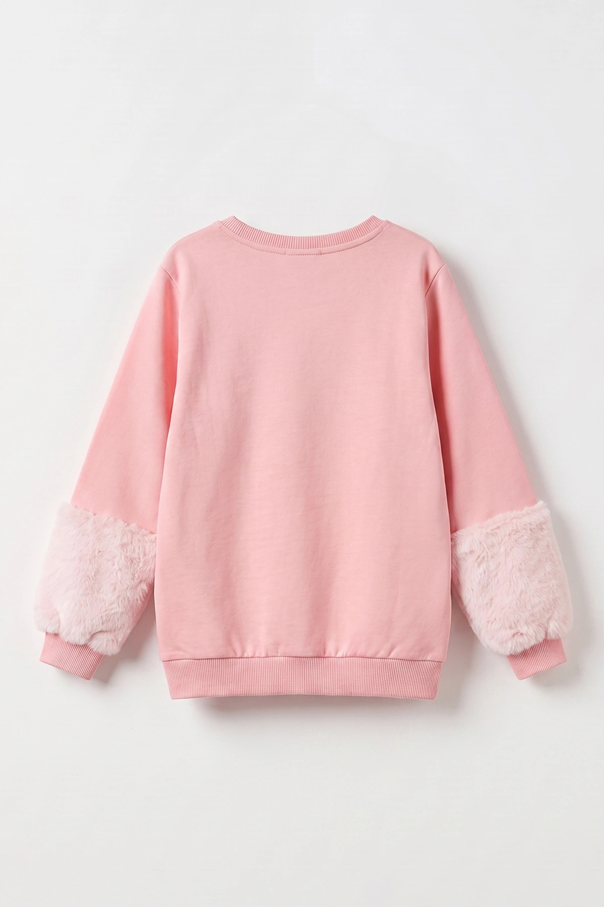 Pembe (5-13 Yaş) Kiraz Nakışlı Taşlı  İçi Şardonlu Kız Çocuk Sweatshirt 483262