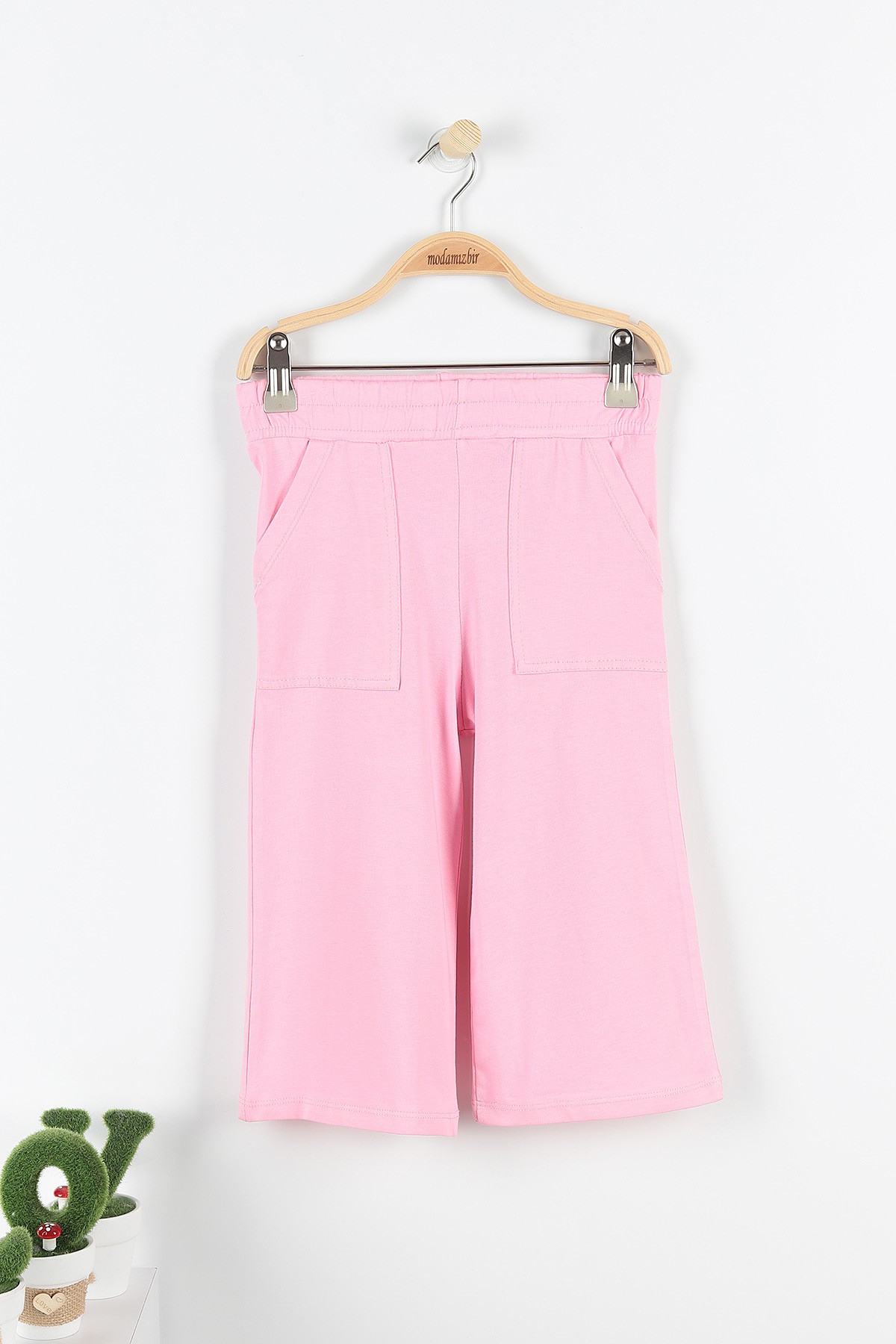 Pembe (5-8 Yaş) Believe Baskılı Kol Detaylı Belden Bağlamalı Kız Çocuk Takım 172731