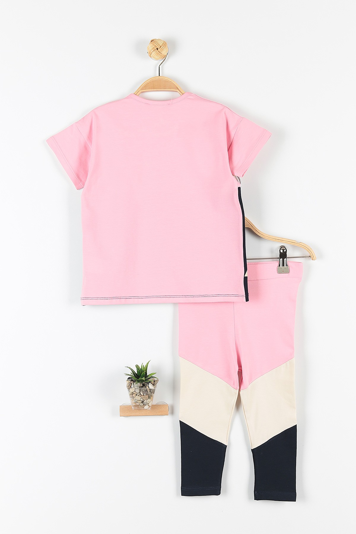 Pembe (5-8 Yaş) Best Baskılı Parça Detaylı Taytlı Kız Çocuk Takım 172752