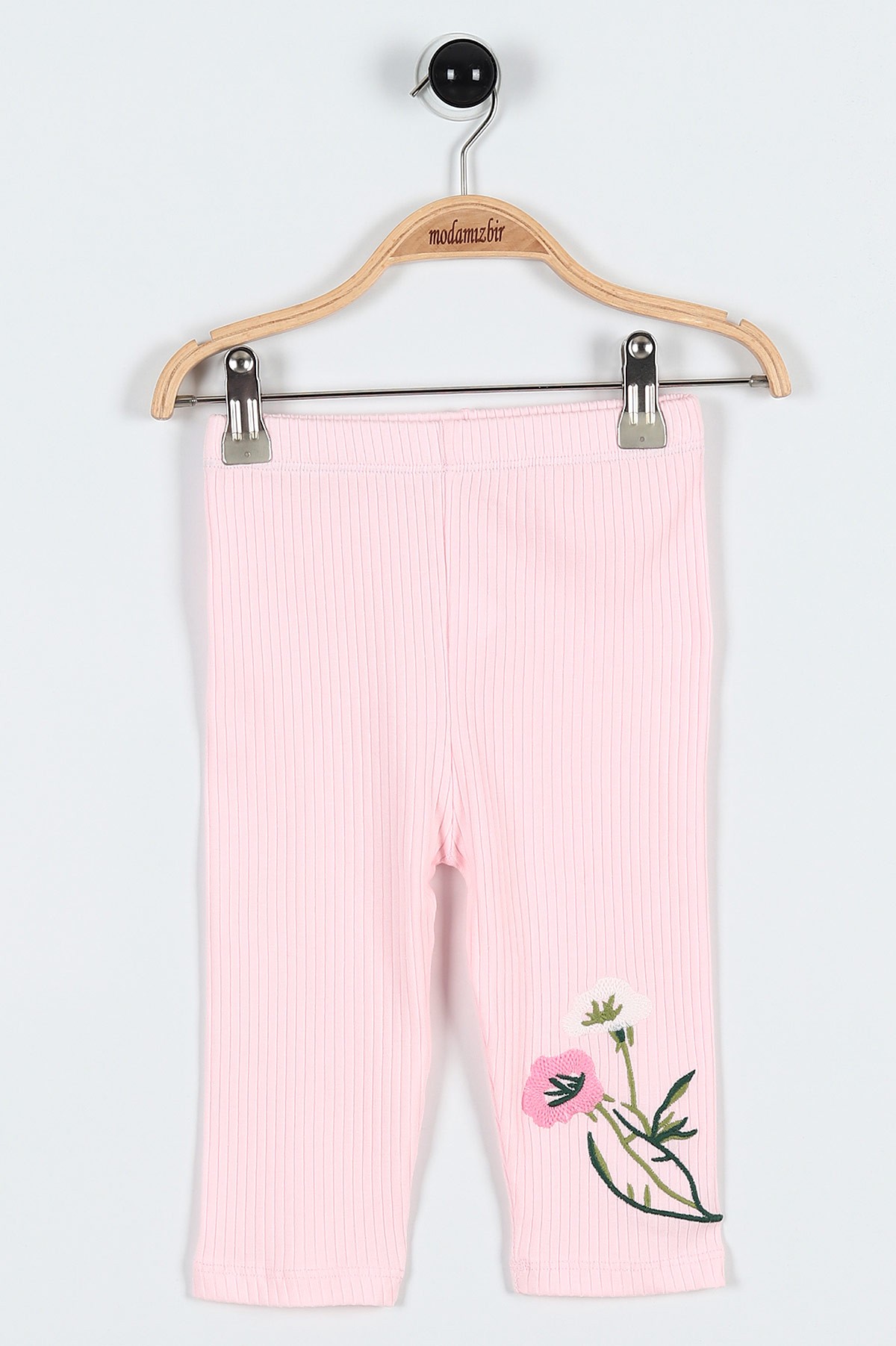 Pembe (5-8 Yaş) Çiçek Nakışlı Bel Detaylı Fitilli Kız Çocuk Takım 184814