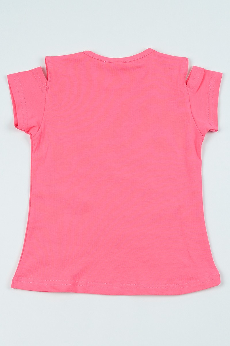 Pembe (5-8 yaş) Flamingo Baskılı Kız Çocuk Tşört 105051
