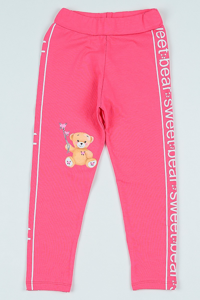 Pembe (5-8 yaş ) Yanları Baskılı Kız Çocuk Tayt 105412