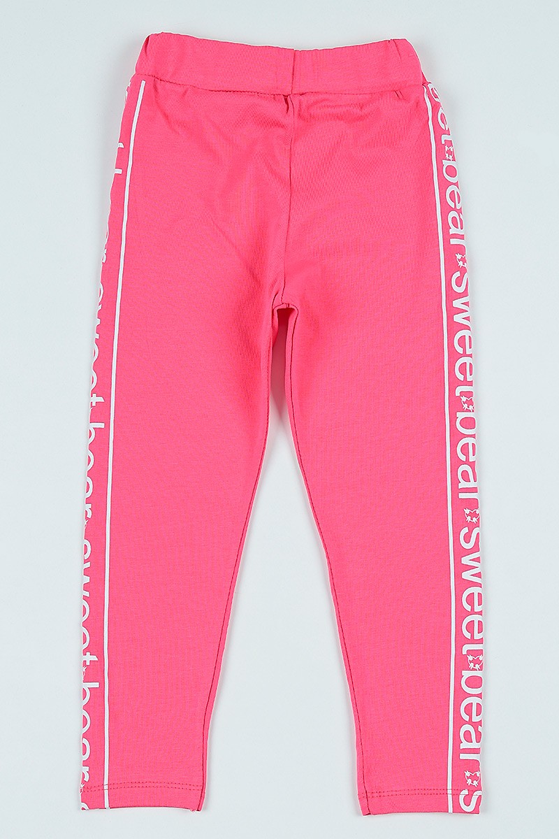 Pembe (5-8 yaş ) Yanları Baskılı Kız Çocuk Tayt 105412