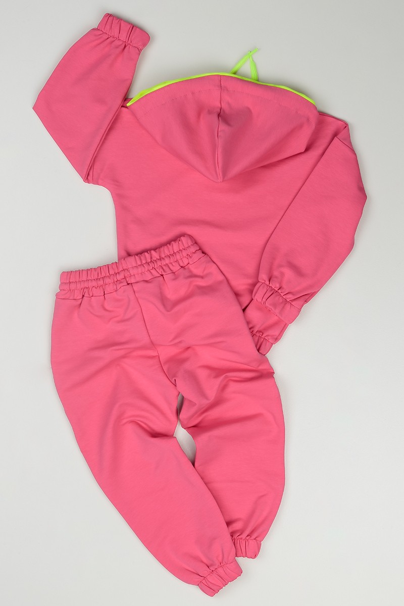 Pembe (5-9 Yaş) Girl Baskılı Bel Lastikli Kız Çocuk Takım 83837