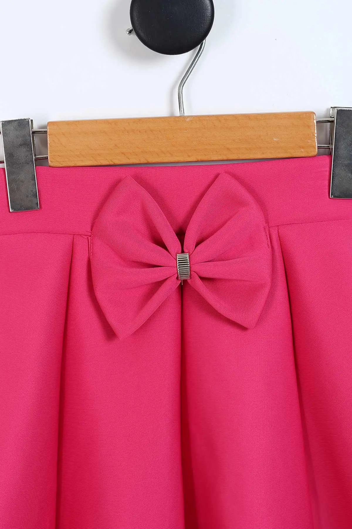 Pembe (5-9  Yaş)Fiyonklu Parça Kız Çocuk Kloş Etek 337852