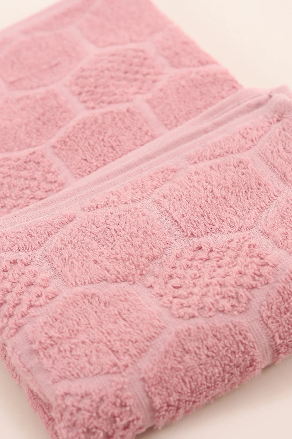 Pembe 50x90 Cm Bella Home Petek Desenli El Havlusu 395570