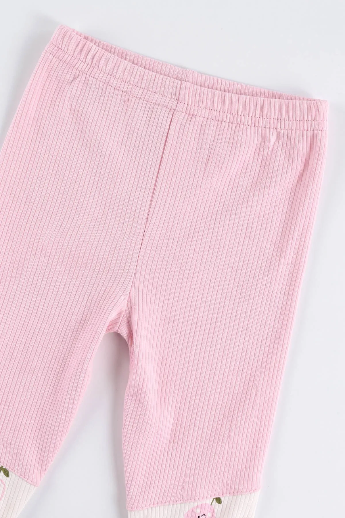 Pembe (6-12 Ay) Lale Baskılı Kapüşonlu Yelekli Kız Bebek 3'lü Takım 480242