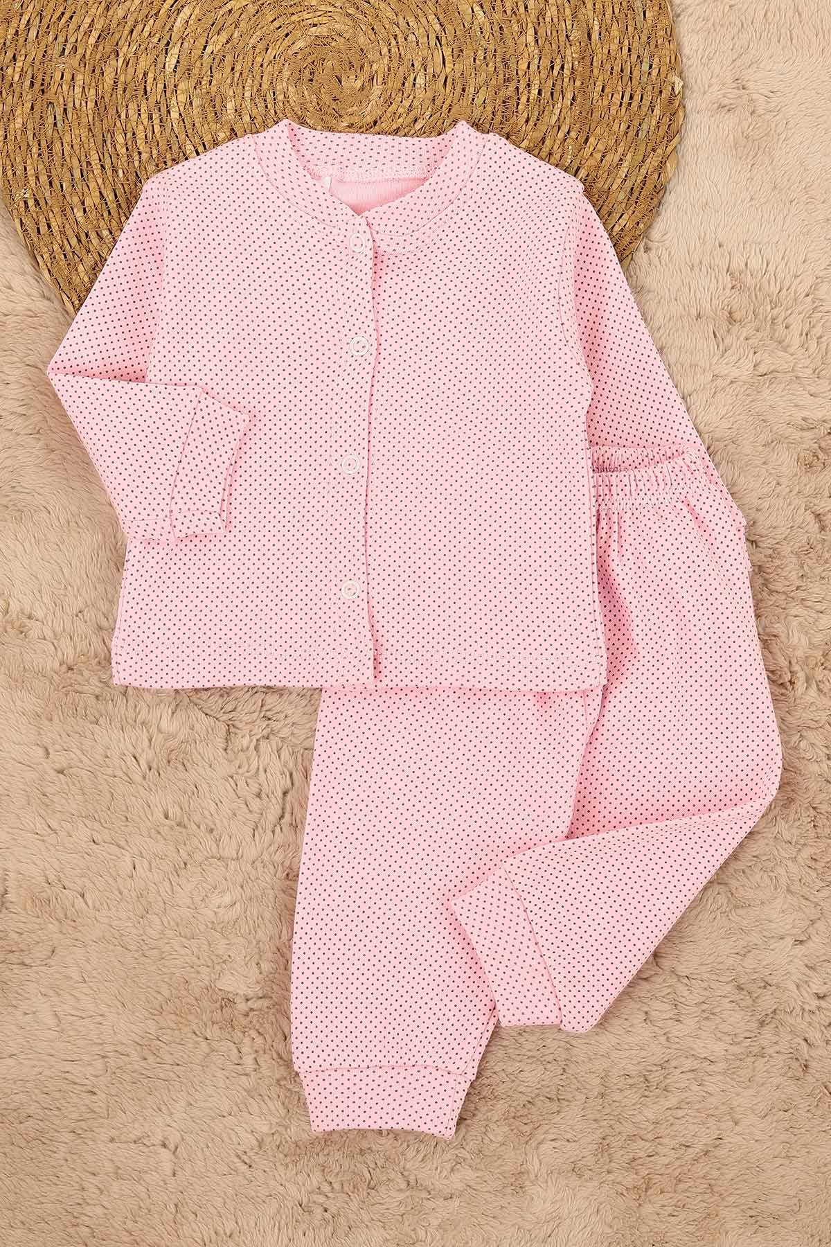 Pembe (6-12 Ay) Puanlı Önden Çıtçıtlı Bebe Takım 148424