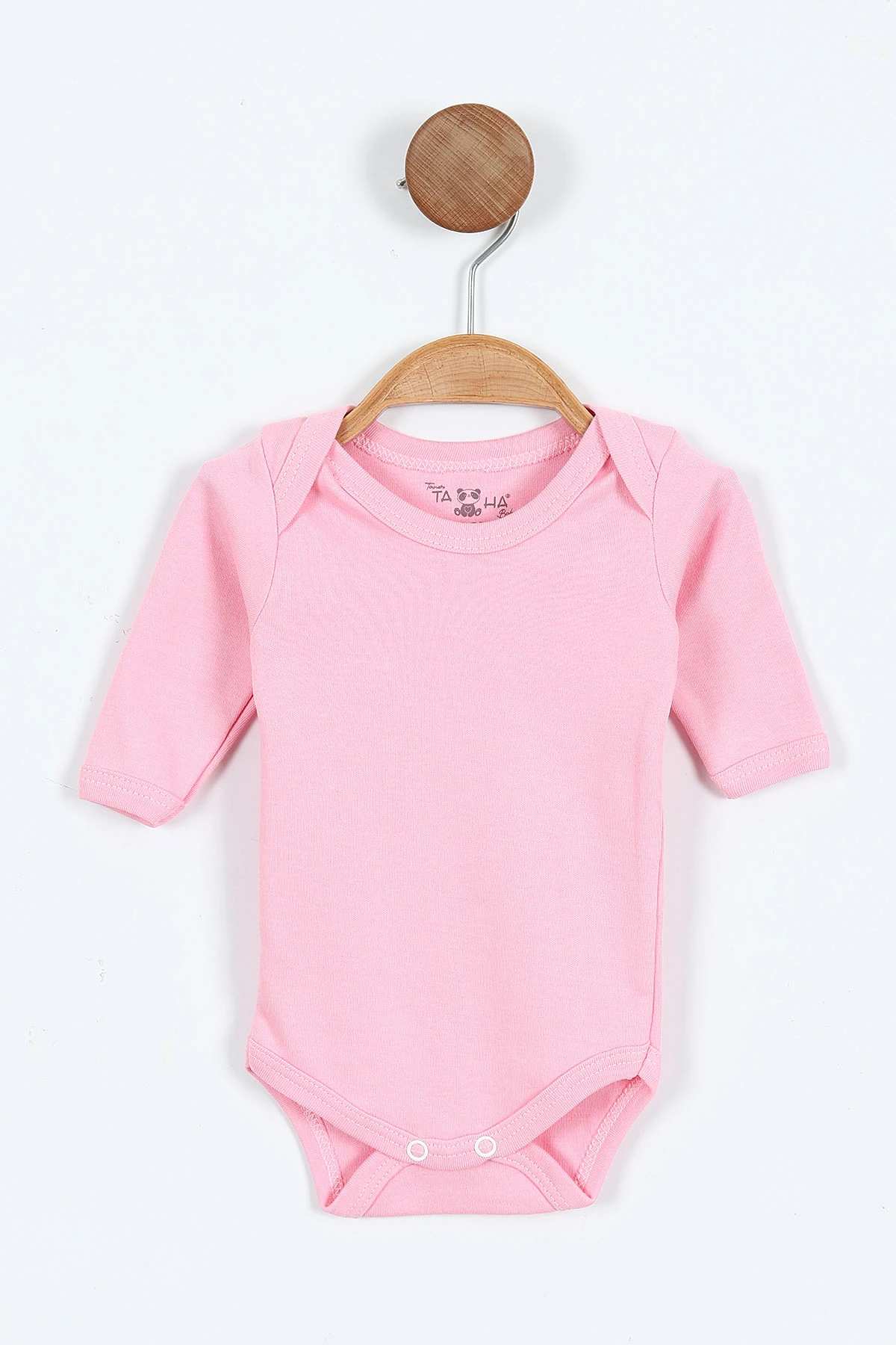 Pembe (6-12 Ay ) Uzun Kol Düz Bebek Çıtçıtlı Badi 403645
