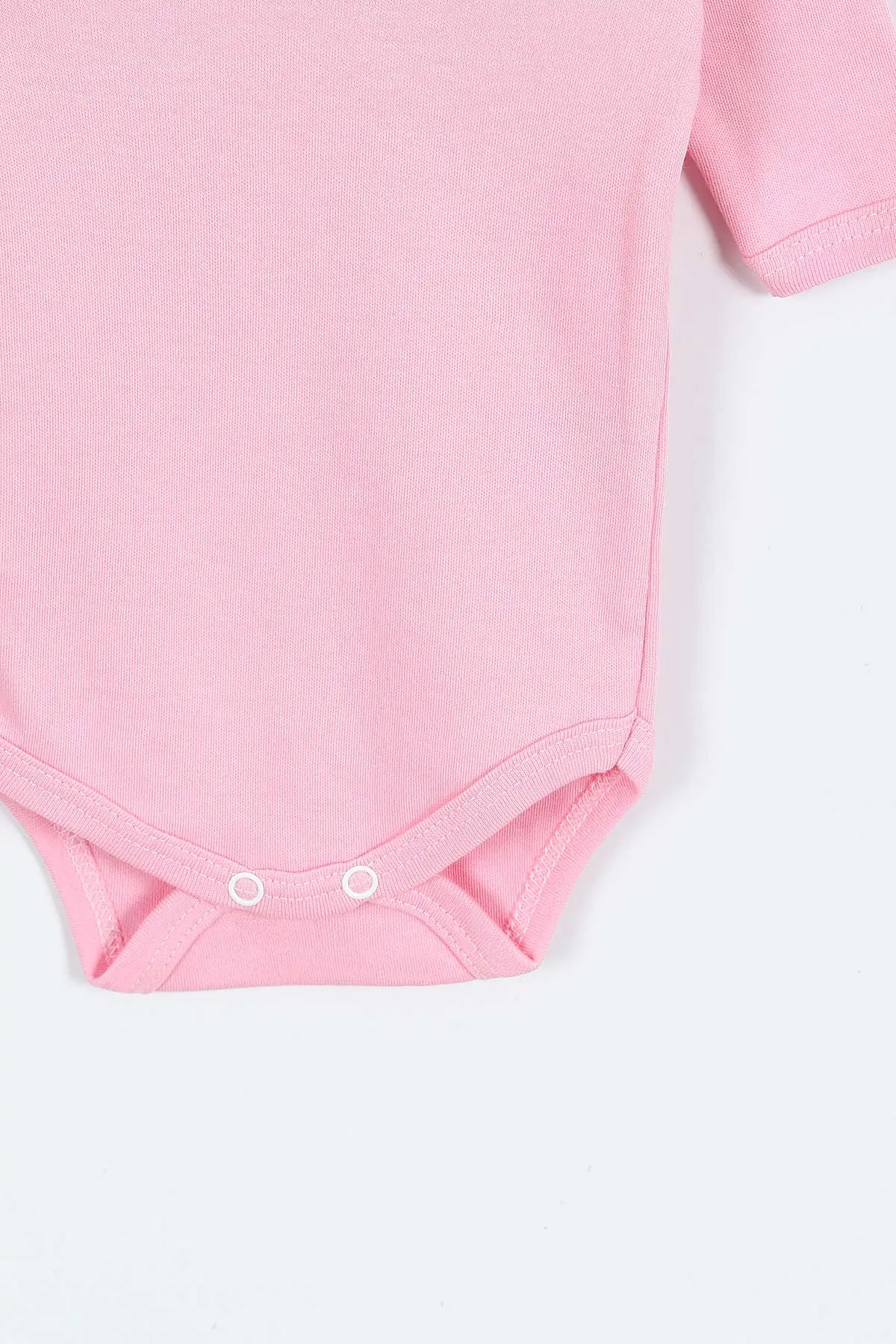 Pembe (6-12 Ay ) Uzun Kol Düz Bebek Çıtçıtlı Badi 403645