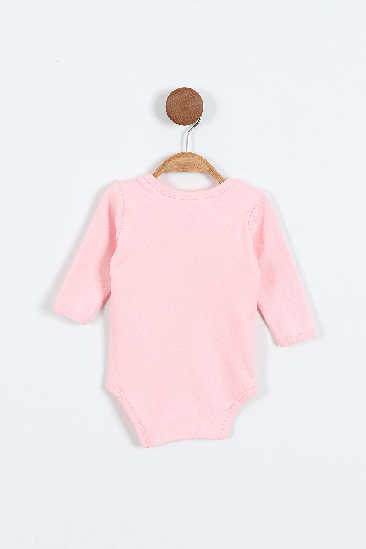 Pembe (6-12 Ay ) Uzun Kol Düz Bebek Çıtçıtlı Badi 418528