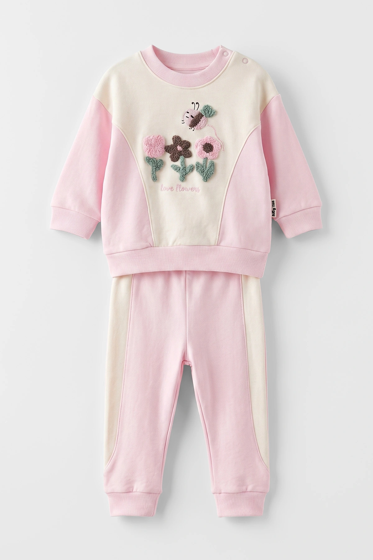 Pembe (6-12 Ay)Süzene Çiçek Nakışlı Kız Bebek Takım 476653