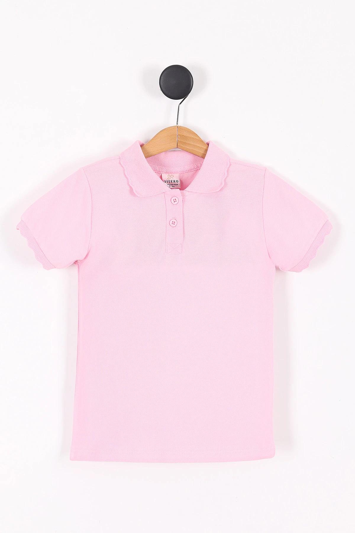 Pembe (6-16 Yaş) Polo Yaka Kız Çocuk Okul Tişörtü 290367