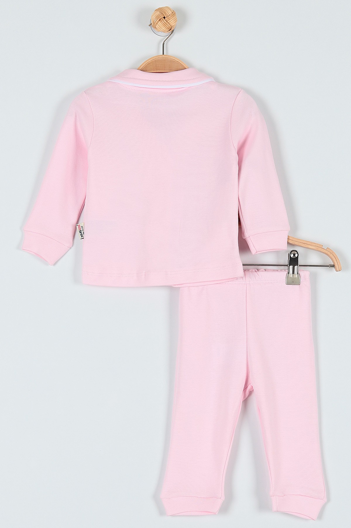 Pembe (6-18 Ay) Dansçı Civciv Baskılı Düğme Detaylı Kız Bebe Takım 181746