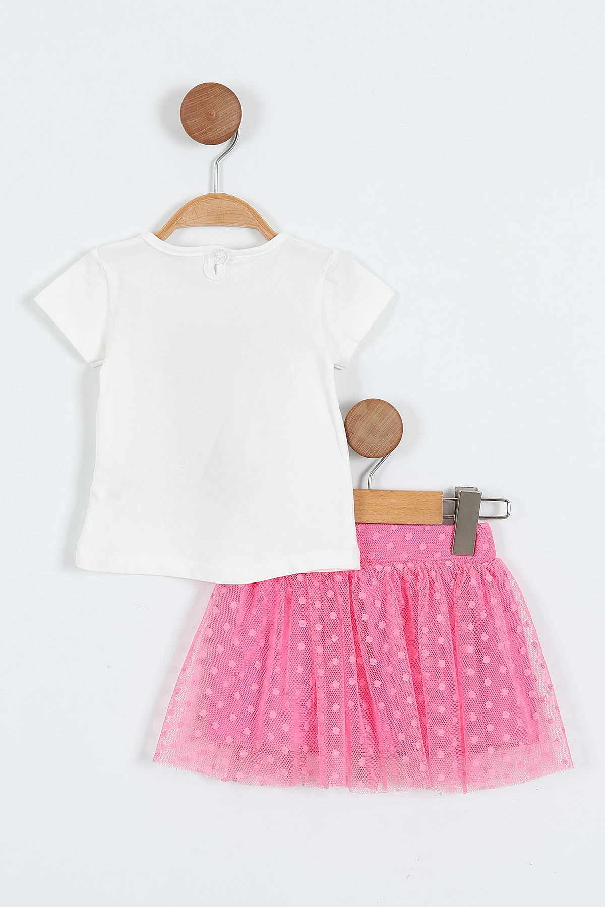 Pembe (6-18 Ay) Hello Kitty Baskılı Tüllü Etekli Kız Bebek Yazlık Takım 357468