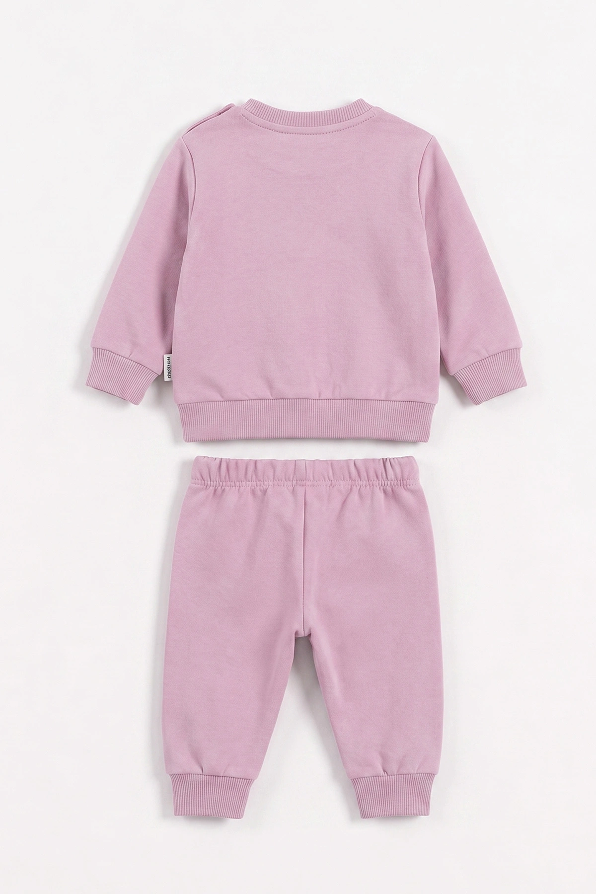 Pembe (6-18 Ay )Love Baskılı Fiyonklu Omuz Düğmeli Kız Bebek Takım 478128