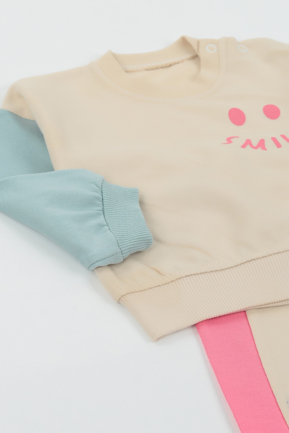 Pembe (6-18 Ay) Smıle Baskılı Kız Çocuk Takım 136701