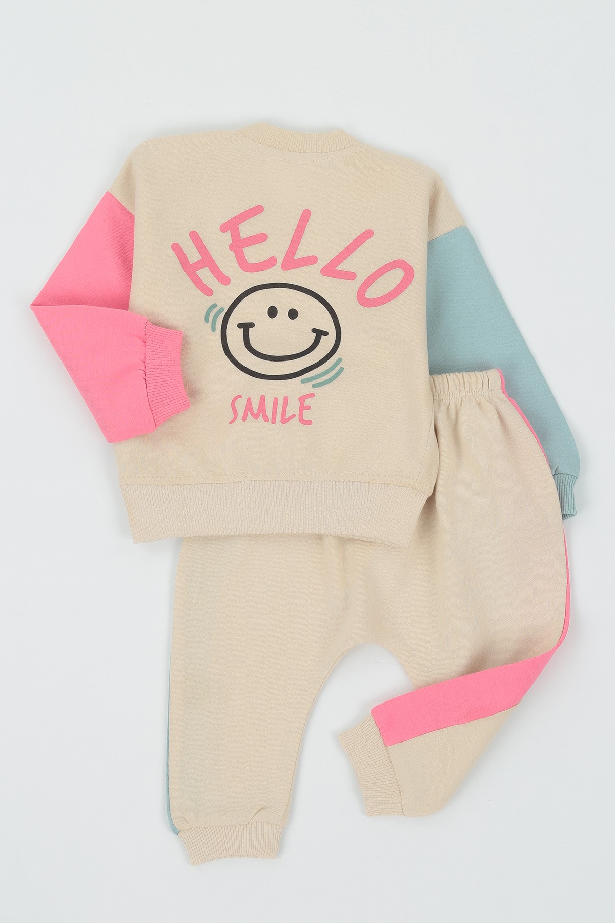 Pembe (6-18 Ay) Smıle Baskılı Kız Çocuk Takım 136701