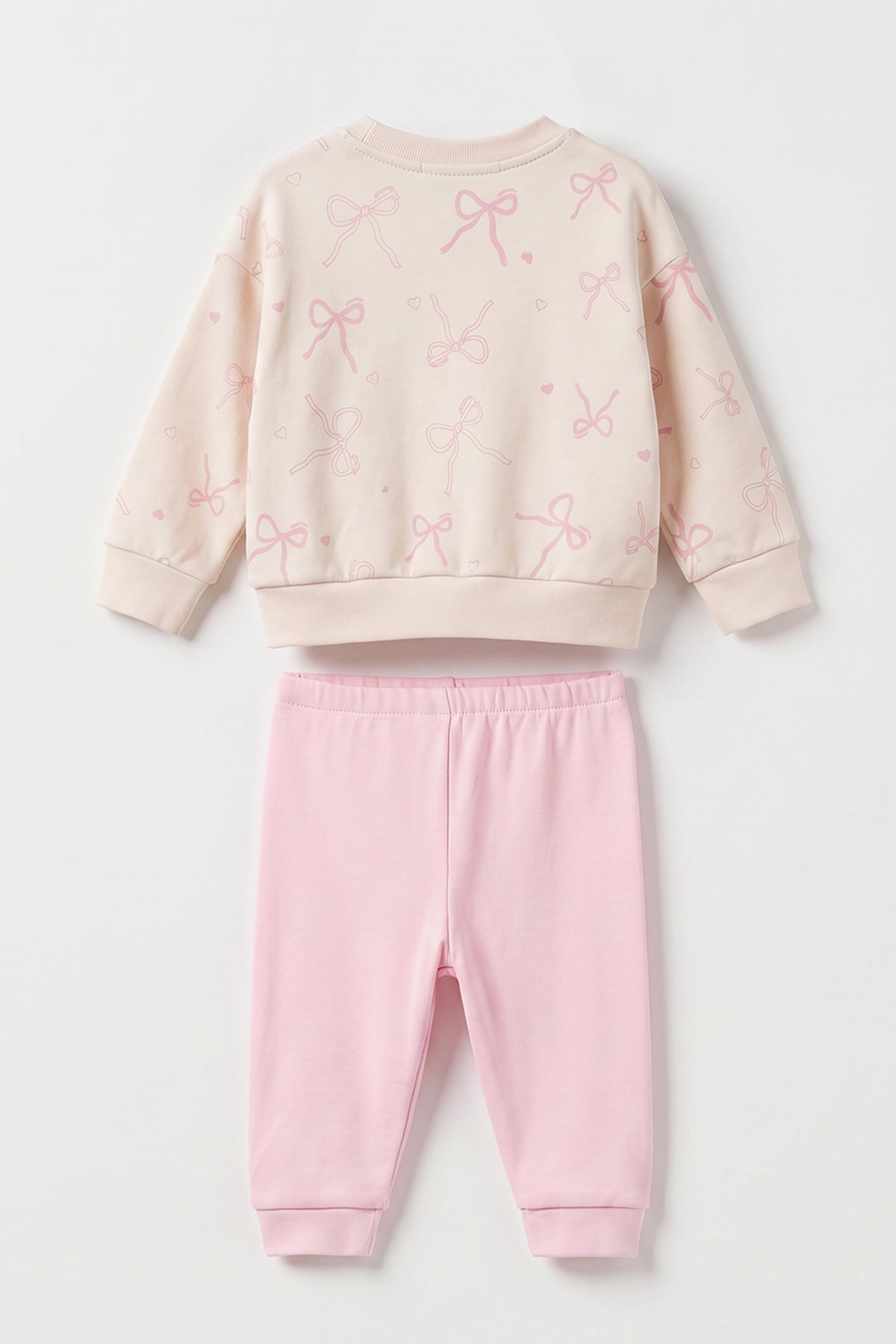 Pembe (6-18 Ay) Süzene Fiyonk Nakışlı Kız Bebek 2'li Takım 475905