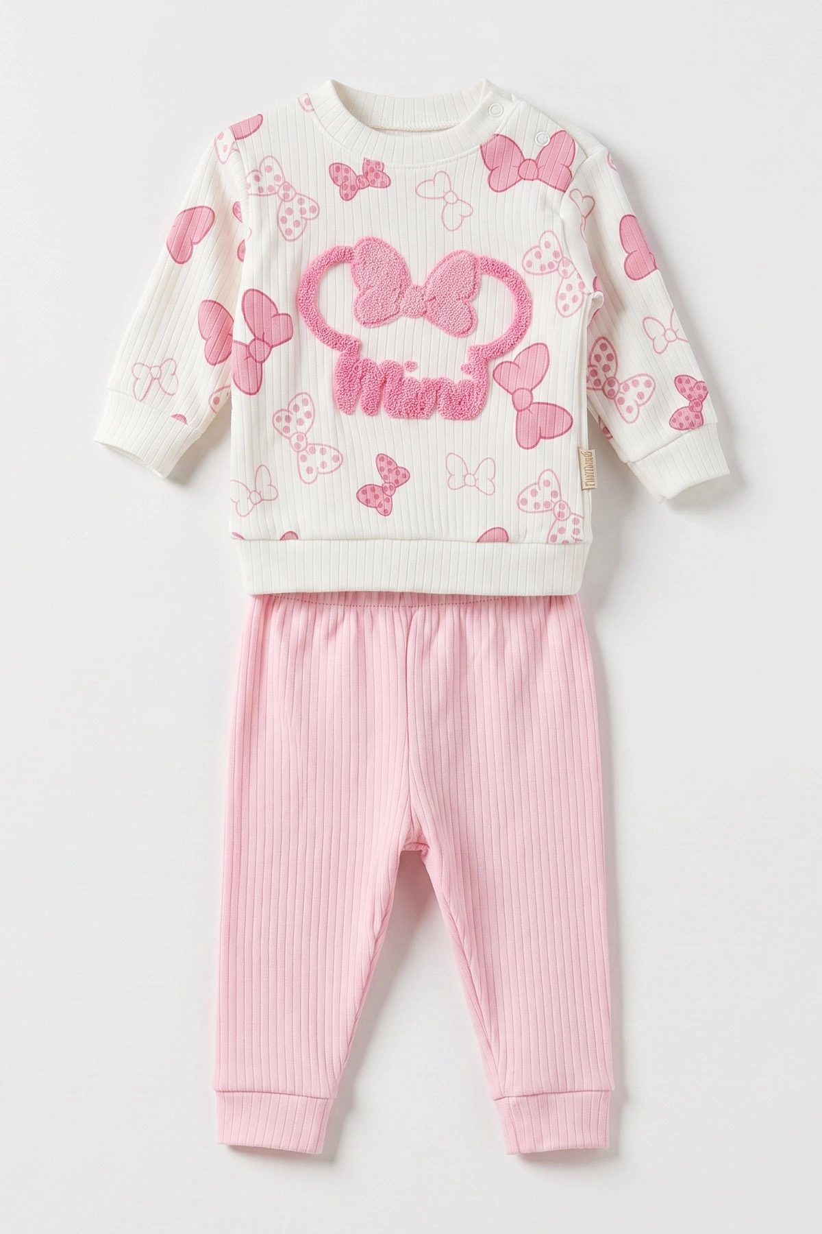 Pembe (6-18 Ay)Süzene Mini Nakışlı Alt Fitilli Kız Bebek Takım 479387
