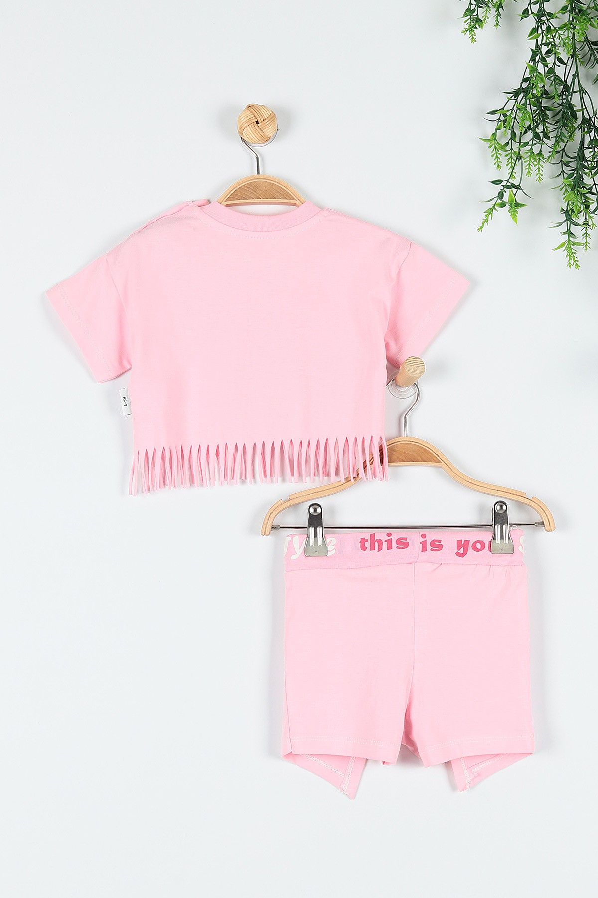 Pembe (6-24 Ay) Çiçek Gözlük Baskılı Etek Detaylı Şortlu Kız Bebe Takım 179781