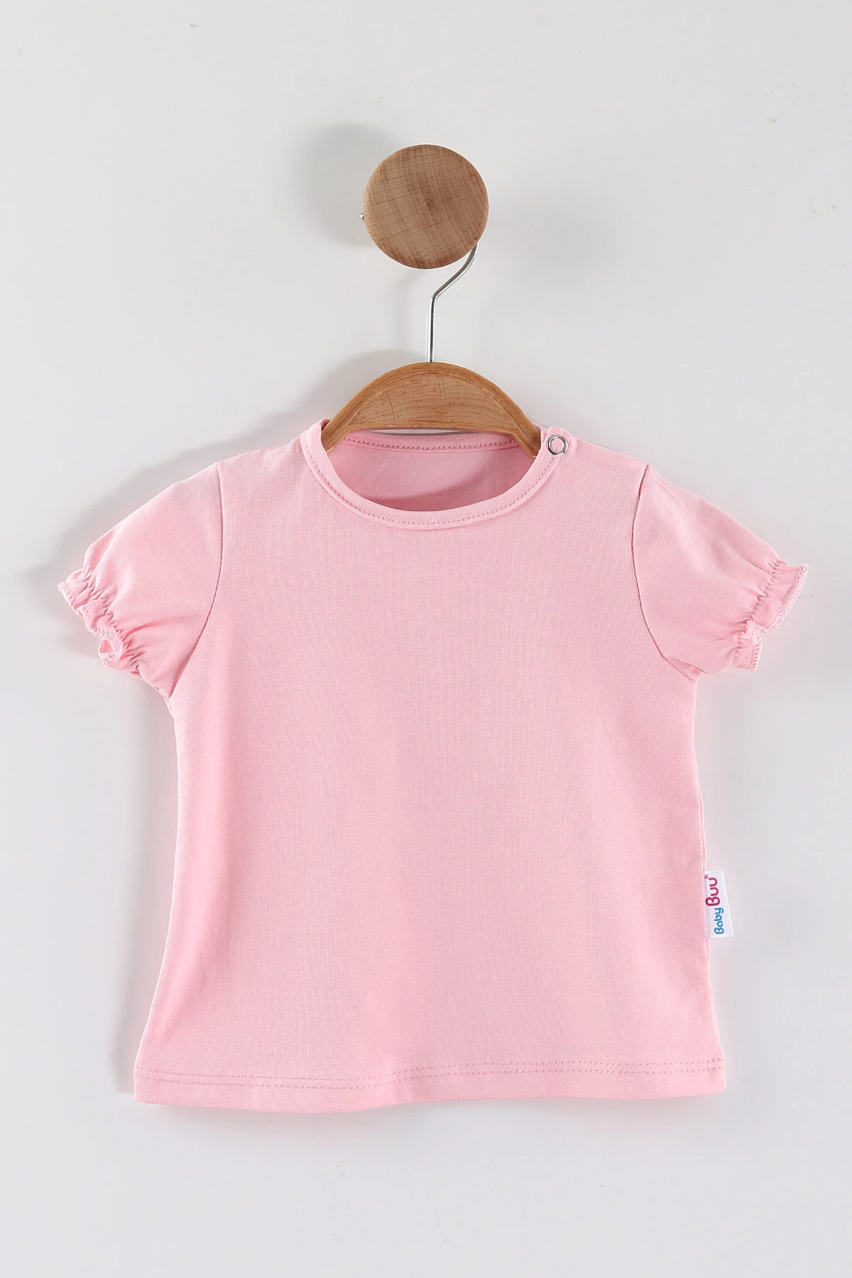 Pembe (6-24 Ay) Çiçek Nakışlı Ayarlanabilir Askılı Tişörtlü Kız Bebek Kot Tulum 453477