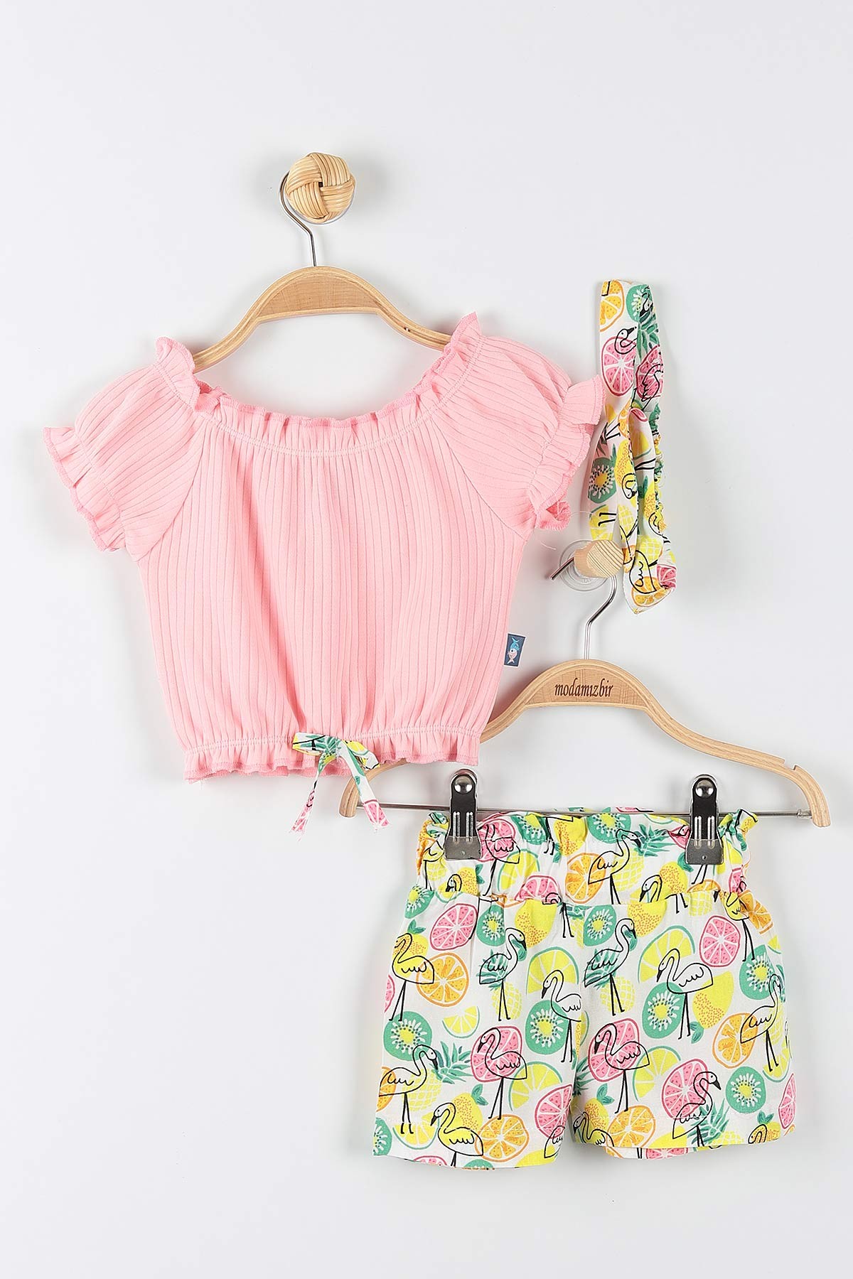 Pembe (6-24 Ay) Flamingo Desenli Kız Bebek Takım 175715
